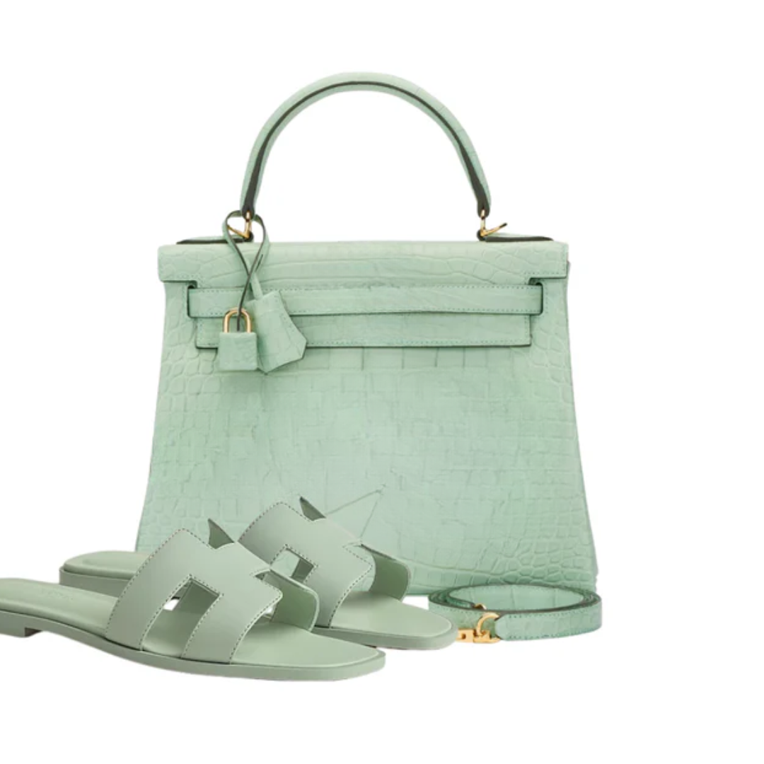 Bag kly 28 Vert Alligator & sandals green – Hms