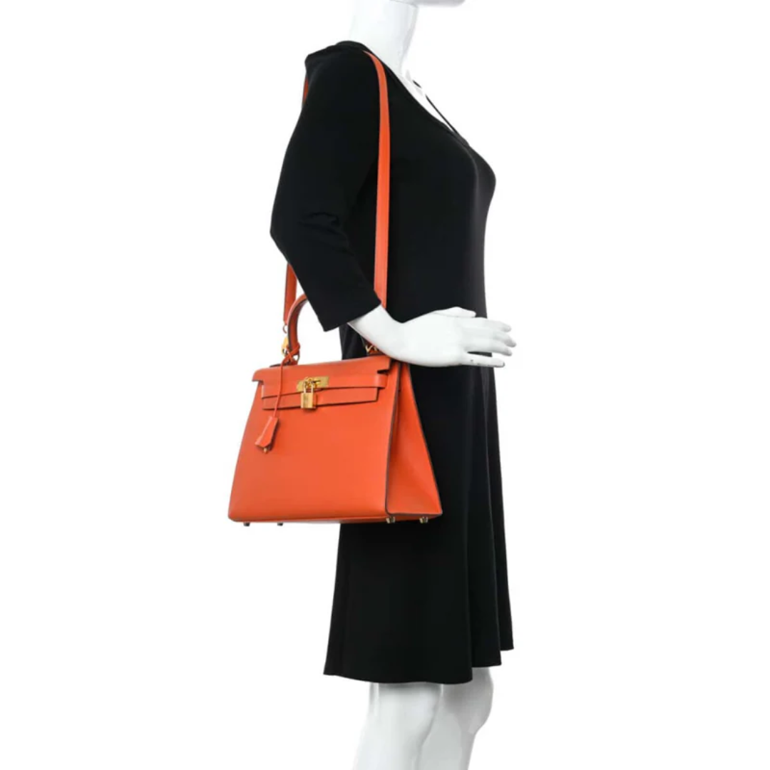 Bag 25 Kly with Gold Hardware in Orange