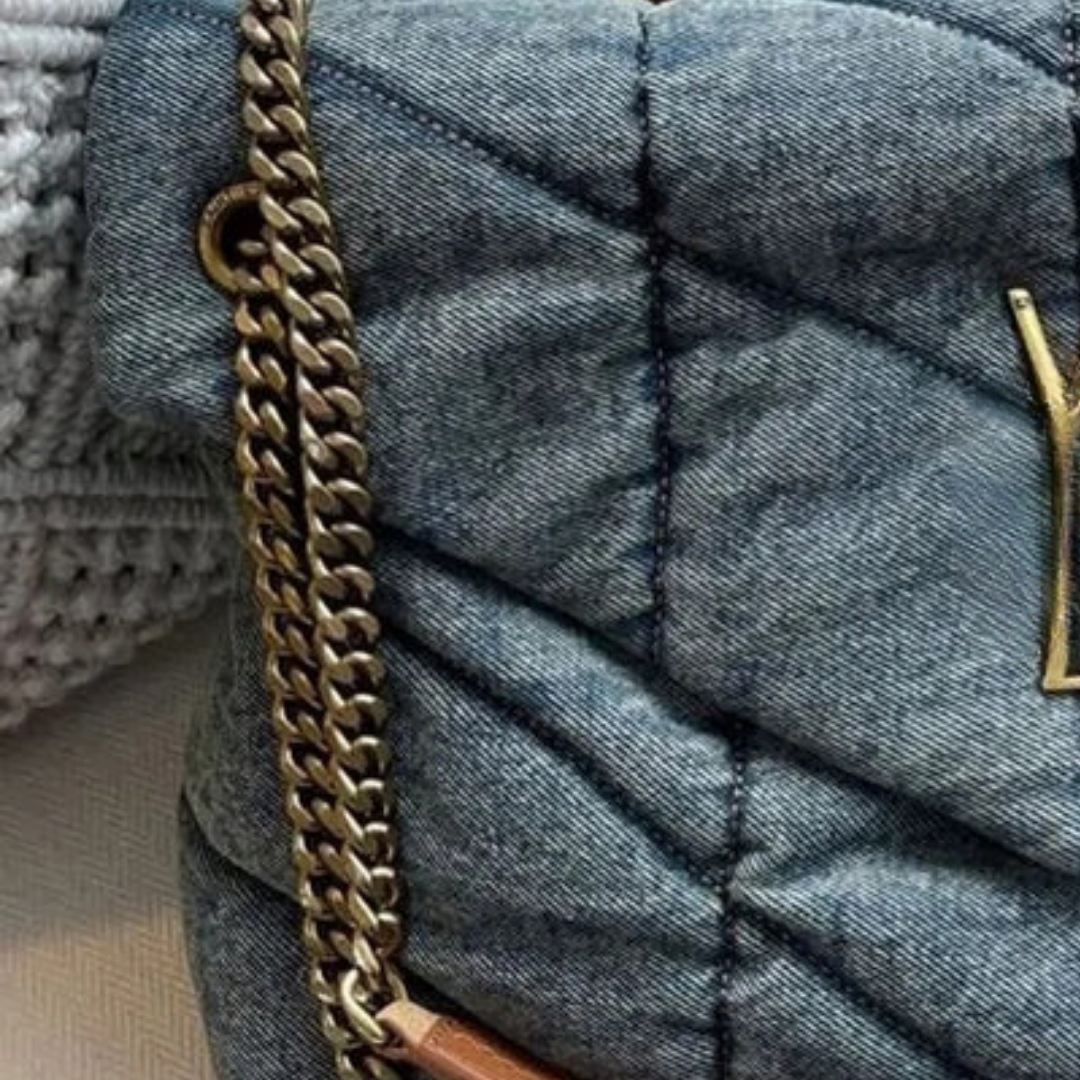 Bag Puffer in Quilted Vintage Denim