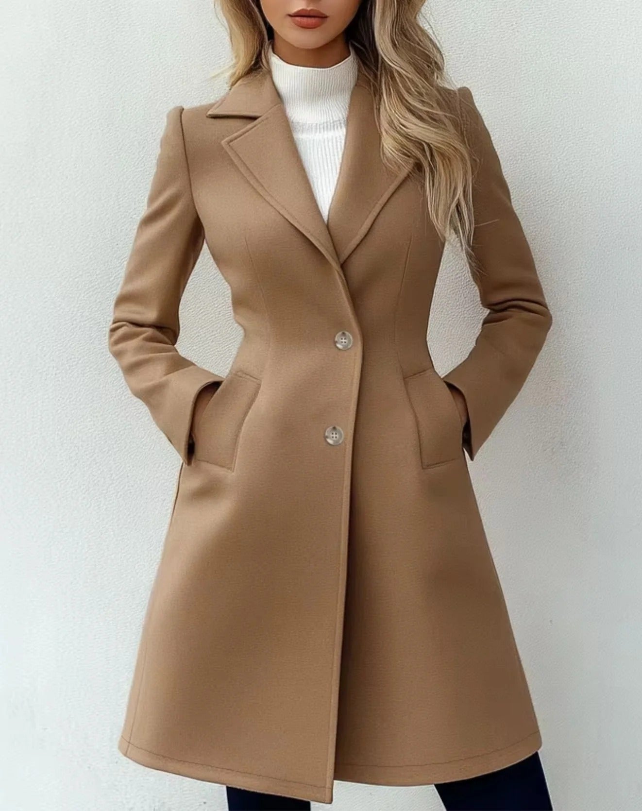 Long Wool Coat with Pockets