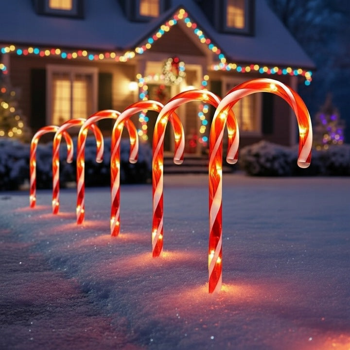 Outdoor Solar Candy Cane Stake Lights - Black Friday offer