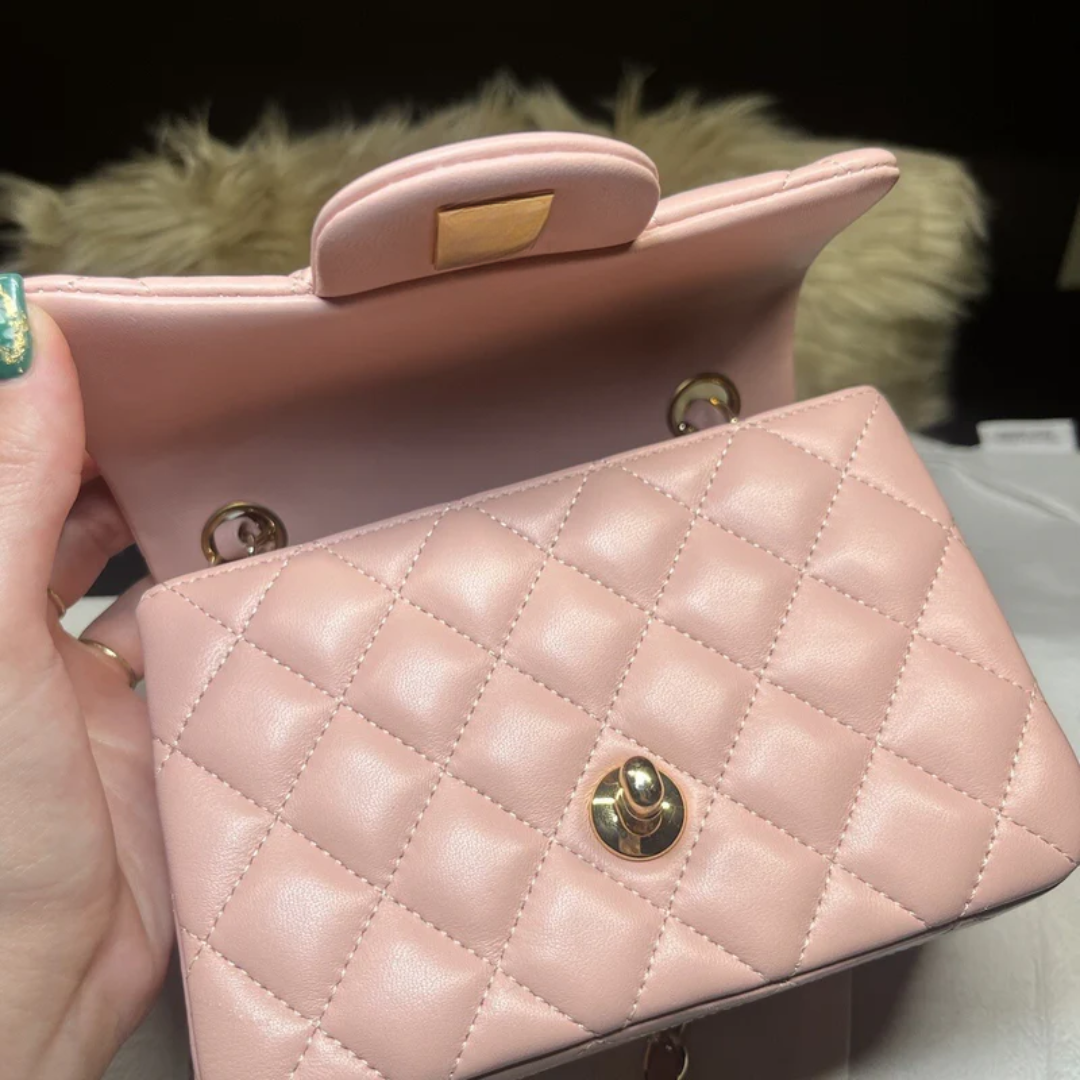 Bag Classic Flap Mini Pink Lambskin Gold – CH