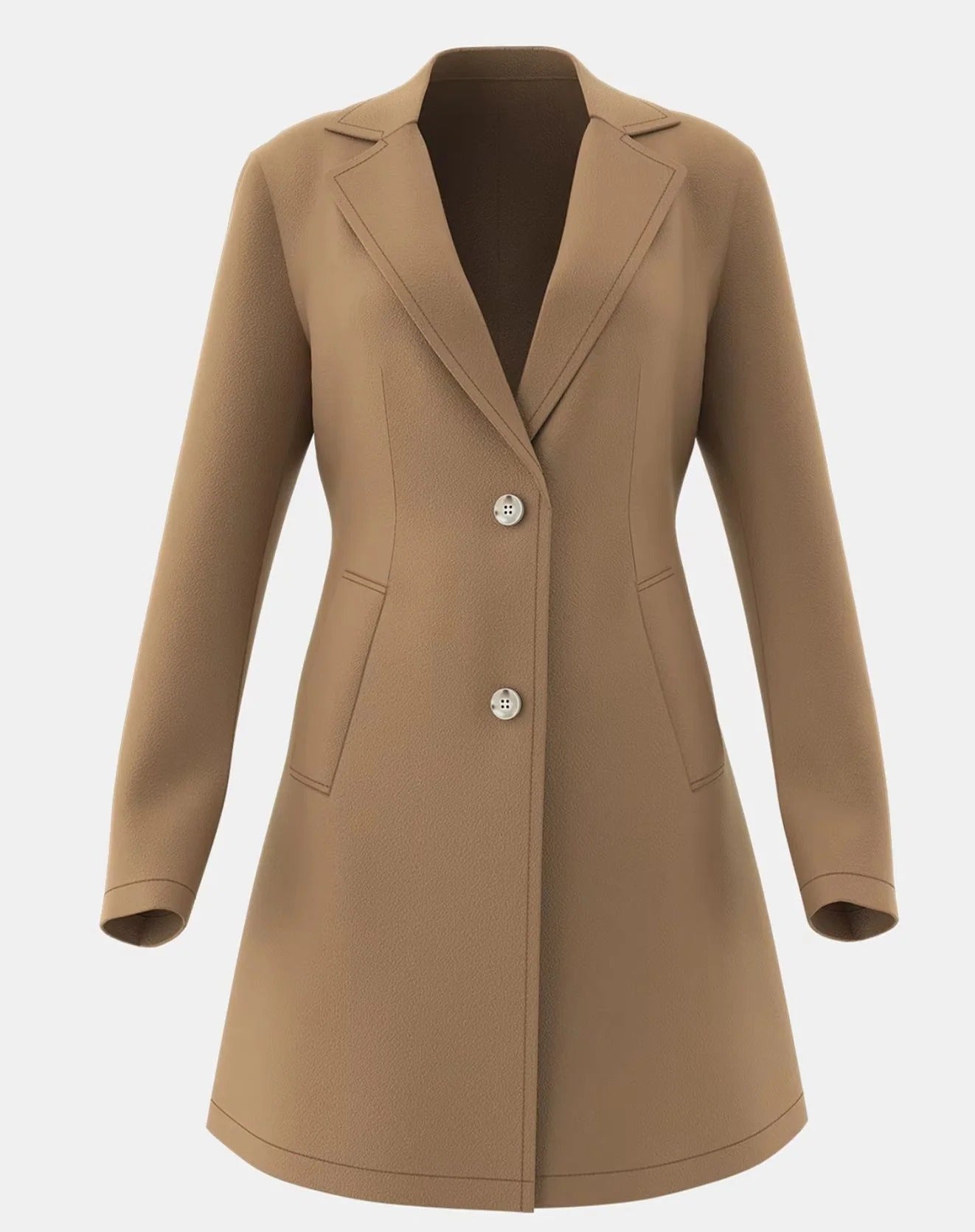 Long Wool Coat with Pockets